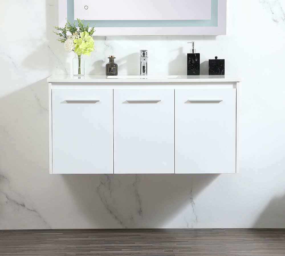 Geometric Tile Accents: Elevating Floating Vanities to Trendy Design Statements in 2024插图