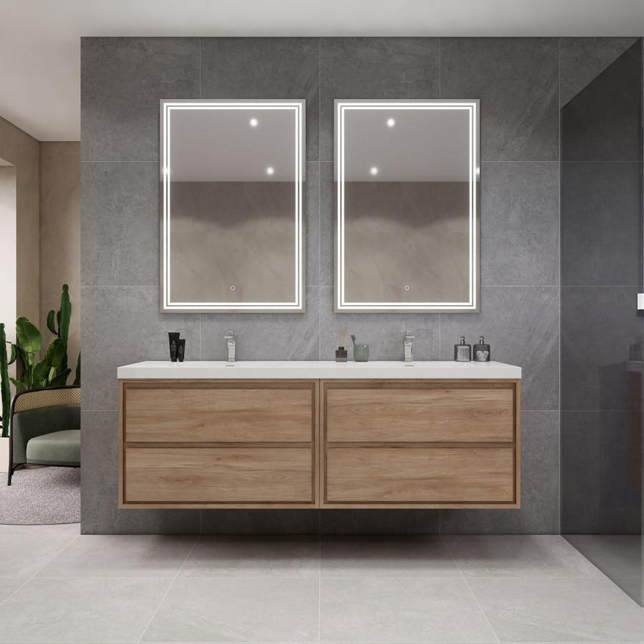 The Current Trend: Two-Tone Finishes of Floating Vanities in 2024插图