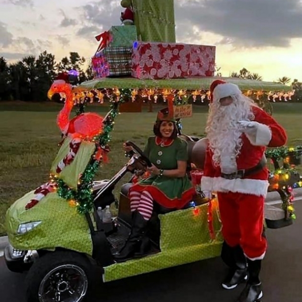 decorating a golf cart for christmas