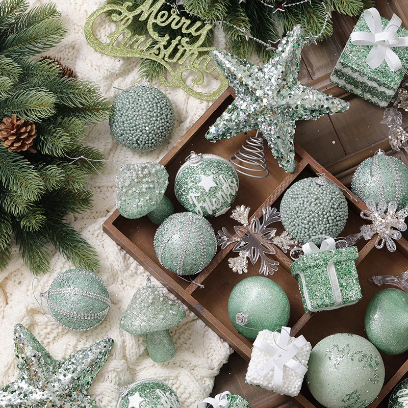 christmas decorations mint green