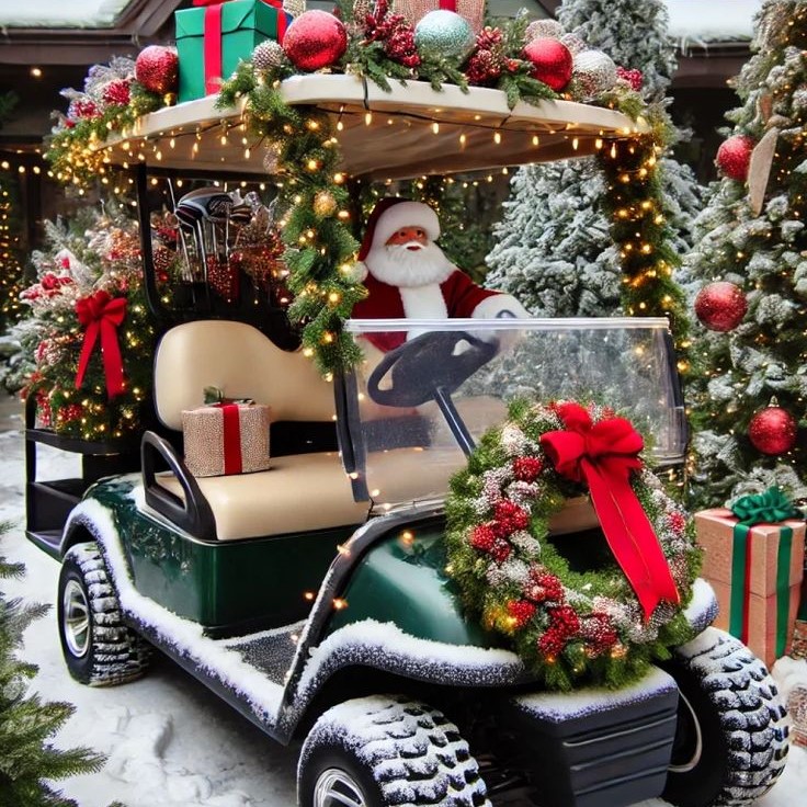 holiday golf cart decor