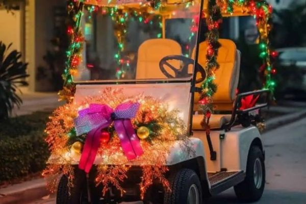 decorating a golf cart for christmas