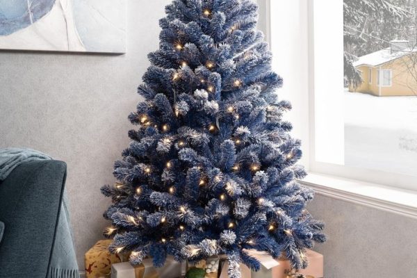 stylish blue and white ornaments