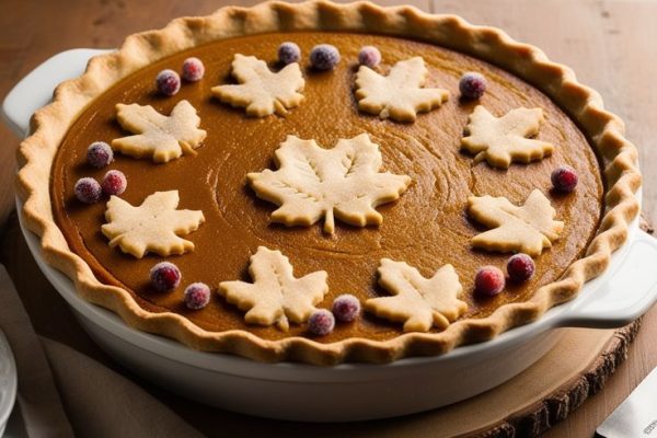 decorated pumpkin pie